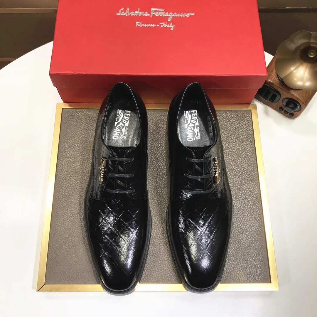 Men's shoes 💰480💰[Ferragamo/Ferragamo] The latest model in the counter, original imported cowhide fabric + sheepskin lining + original luxury metal buckle + original combination outsole, no pressure in comparison 38--44 (custom-made for 45, non-refundable)